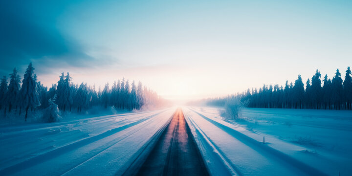 The road through a winter wonderland