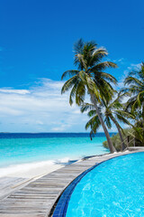 Exotic paradise Maldive resort lagoon bay view - 588372004