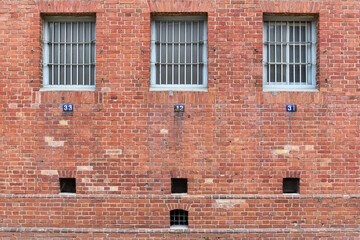 brick construction and old windows