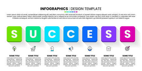 Infographic template. Concept of success with 7 steps