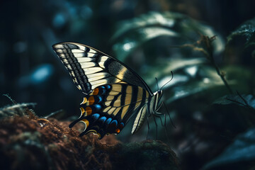 Fototapeta na wymiar Swallowtail Butterfly in nature. Generative AI