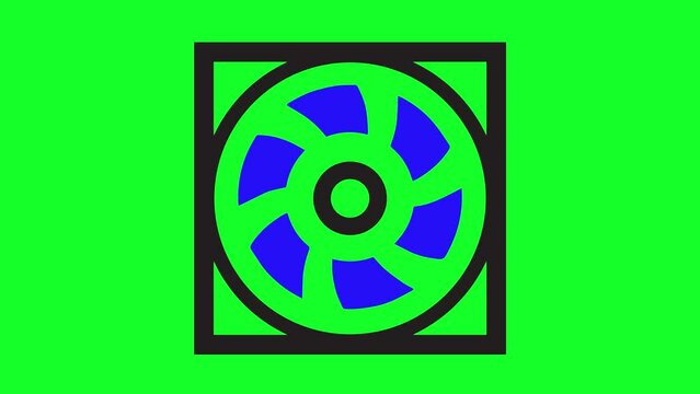 Green screen cooling PC Fan 4K Free Video motion graphic animation