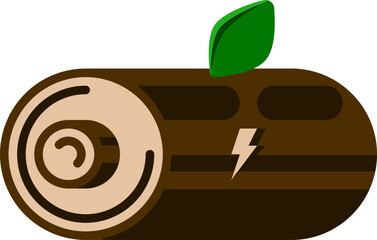 wood log battery icon
