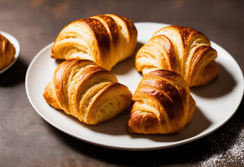 Start your day with energy: freshly baked croissants and a smooth and creamy latte.