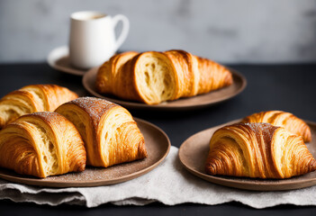 Start your day with energy: freshly baked croissants and a smooth and creamy latte.