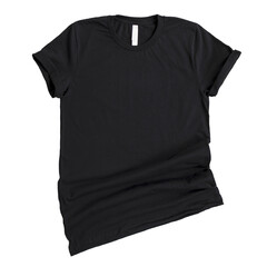 Black isolated t-shirt mock up, front view. T-shirt design template. Blank tee for print