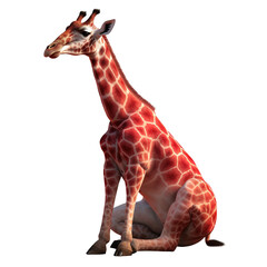 red giraffe isolate on background