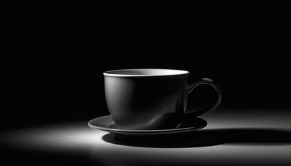 Hot black coffee in elegant ceramic mug generated by AI