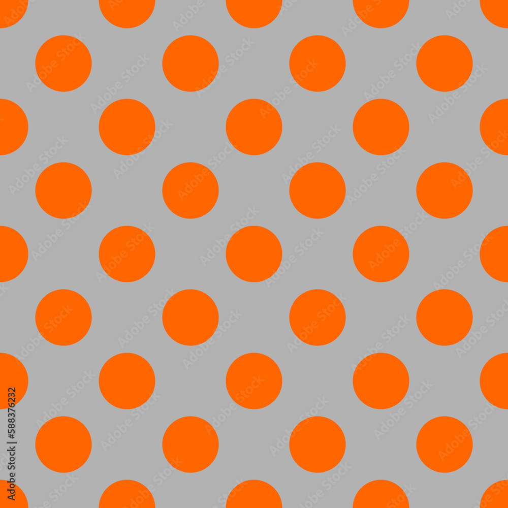 Poster tile vector pattern with pink polka dots on grey background