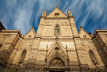 Fototapeta na wymiar Naples Cathedral or Cathedral of the Assumption of Mary.