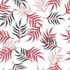 Fototapeta na wymiar Fern leaf wallpaper. Abstract exotic plant seamless pattern. Tropical palm leaves pattern. Botanical texture.