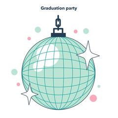 High school graduation or prom. Celebration ball or dance at end