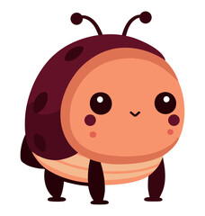 Cute cartoon beetle mascot smiling