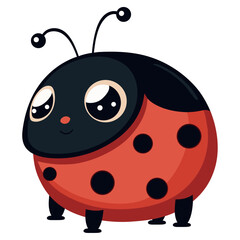 Smiling ladybug cute cartoon characters.