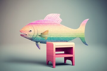 Fantasy fish chair created with Generative AI 