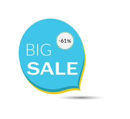 Up to 61 percent off price discount big sale banner.