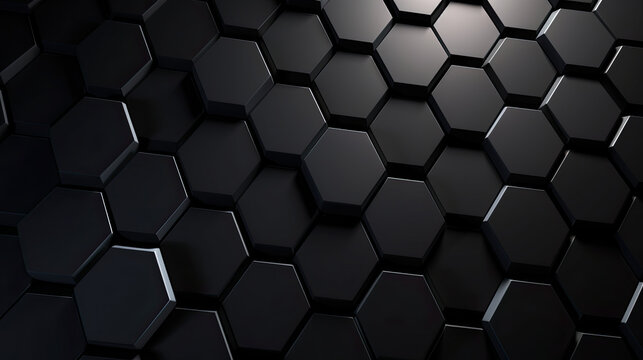 Random shifted black honeycomb hexagon background wallpaper 