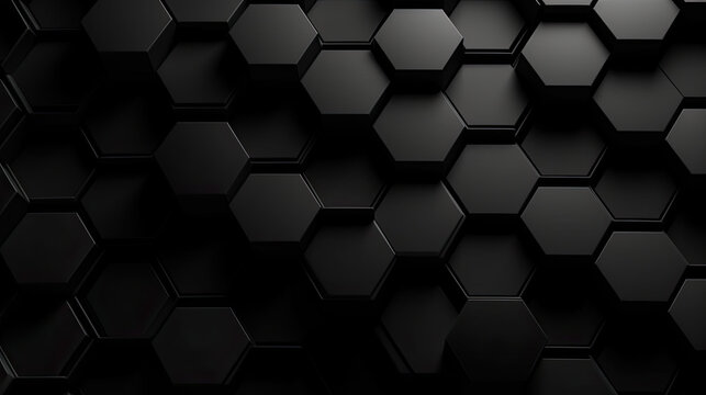 Random shifted black honeycomb hexagon background wallpaper 