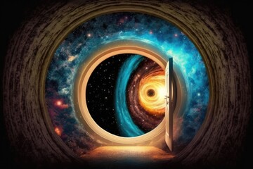 Magical portal to another galaxy created with Generative AI 