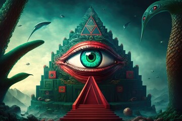 Obraz na płótnie Canvas Ornate illuminati eye created with Generative AI 