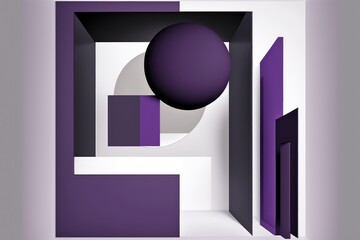 Purple minimalism geometry objects created with Generative AI 