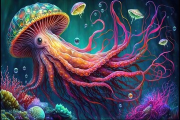 Fantastic underwater creatures created with Generative AI 