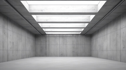 Abstract empty, modern concrete room with skylight from ceiling wall 
