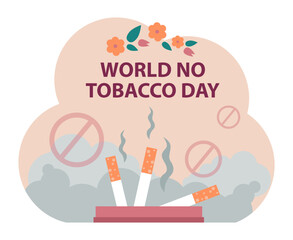 World No Tobacco Day. May 31st campaign banner. Quitting smoking,