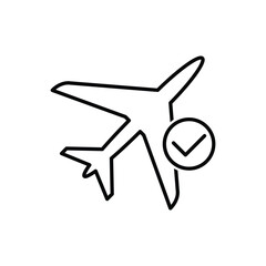 flight on time icon vector plane sign
