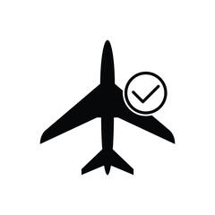 flight on time icon vector plane sign