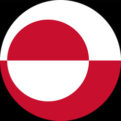 Greenland flag button on white background