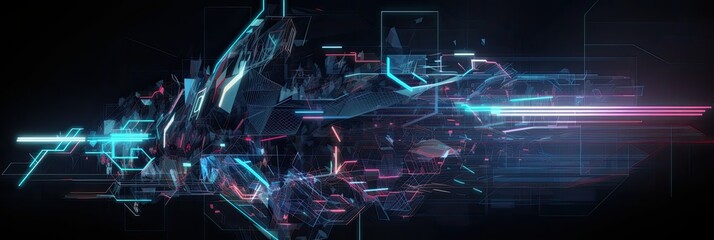 Abstract digital banner for technology firms, generative ai