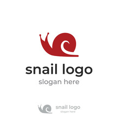 Creative and unique colorful snail and snail shell animal template logo design.