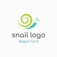 Obraz premium Creative and unique colorful snail and snail shell animal template logo design.