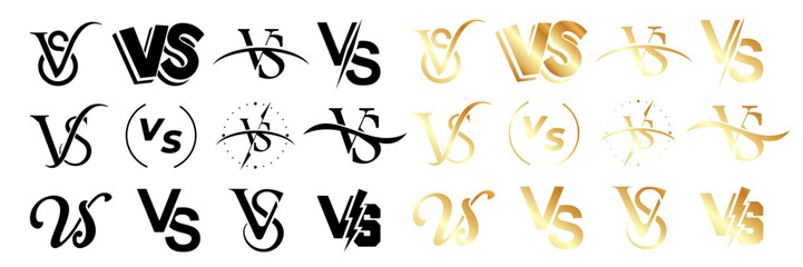 Versus icon collection. Set of versus logo in different style. Versus icons