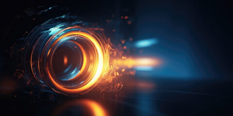 Blue futuristic technology background with organic motion. Generative AI