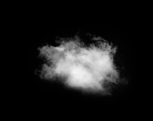 White Cloud Isolated on Black Background. Good for Atmosphere Creation and Composition