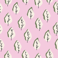 Vector seamless pattern with leaves