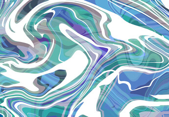 Abstract geometric marble slab texture in blue and green natural swirl water shades