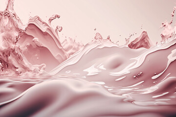 Abstract backdrop of spilled liquid with pink liquid