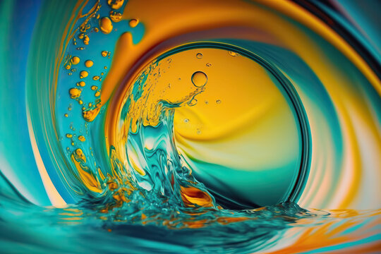 Abstract oil drops in liquid