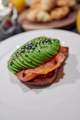 a close up of a sandwich on a plate