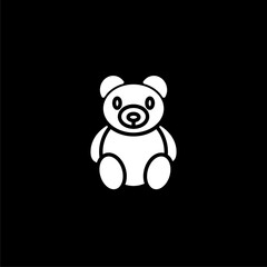 Teddy bear icon isolated on black background 