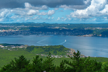 Obraz premium 湯之平展望所から見る鹿児島市方面の風景