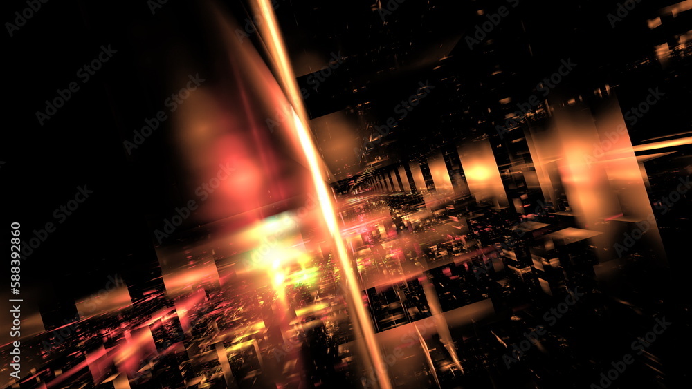 Aufkleber digital space, the future of digital modern technologies. data transmission security system. 3d rend