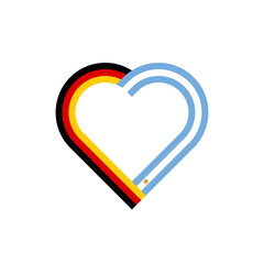 unity concept. heart ribbon icon of germany and argentina flags. PNG