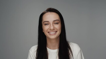 Portraits of People Looking at Camera on Grey Background Close up. Modern Concept of Mixed Races or Multiethnic Diversity of Women Together. Ethnicity of Afro Female with Little Girl and Older Human