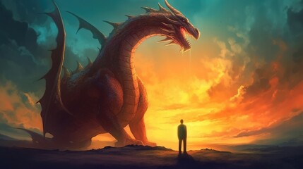 dragon in the desert AI Generated