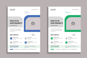Medical Healthcare Flyer Template for Medical Clinic, dental, and hospital