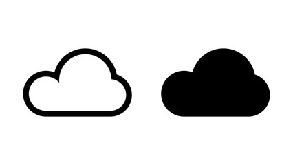 Isolated cloud icon with outline and glyph styles. Flat icon for website or mobile app.